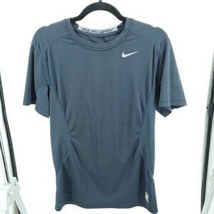 Nike Pro Combat Short Sleeve Crew Neck Active Top S Navy Blue